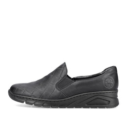 Rieker N3363-00 Black Slip On Shoes