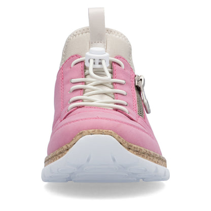 Rieker N42G0-31 Pink Elastic Lace Shoes