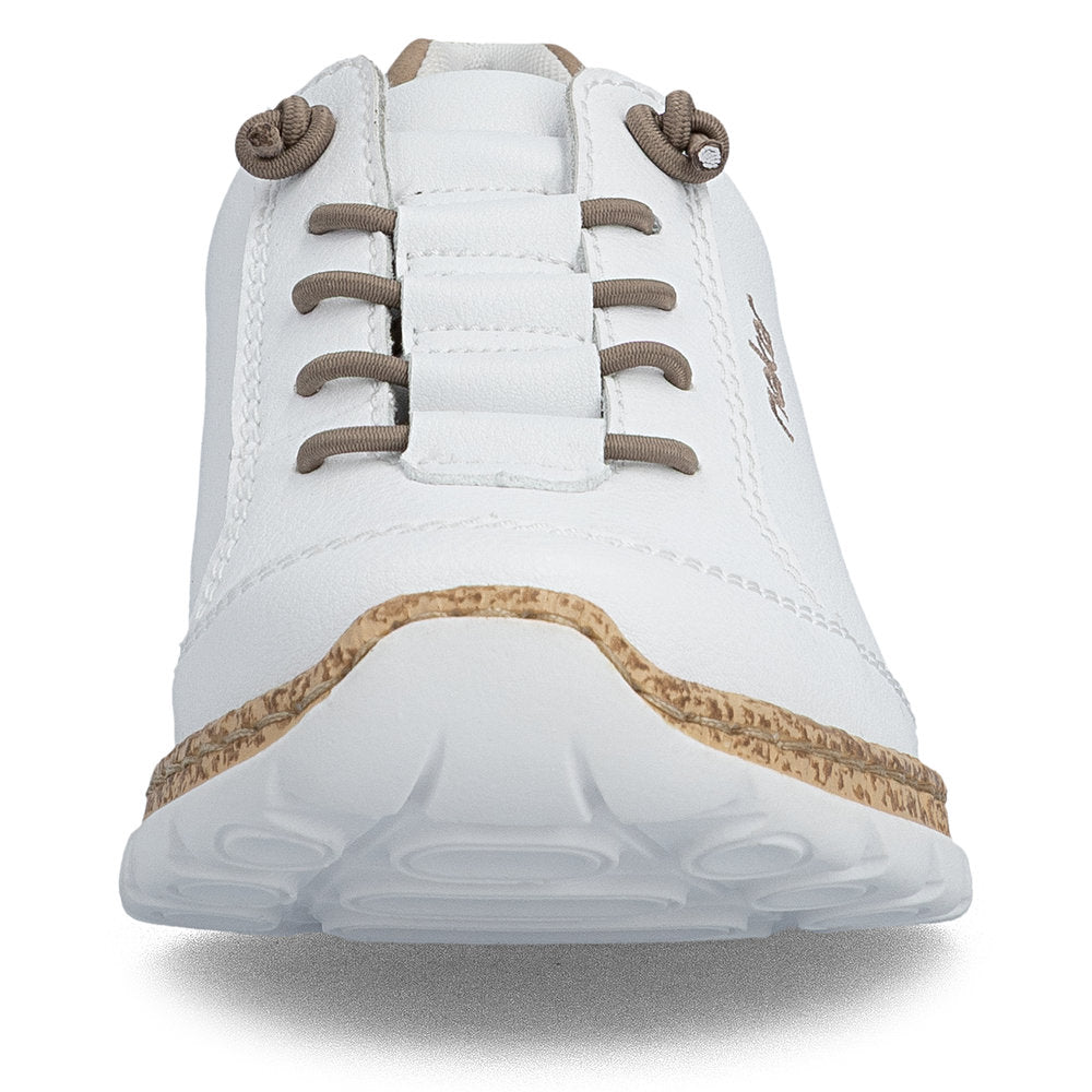 Rieker N42K5-80 White F 1/2 Fit Shoes with Elastic Lace