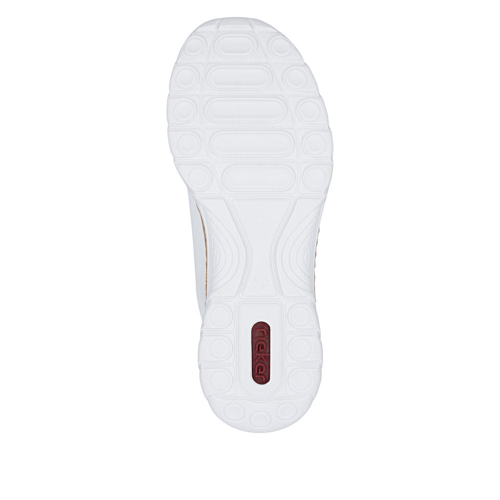 Rieker N42K5-80 White F 1/2 Fit Shoes with Elastic Lace
