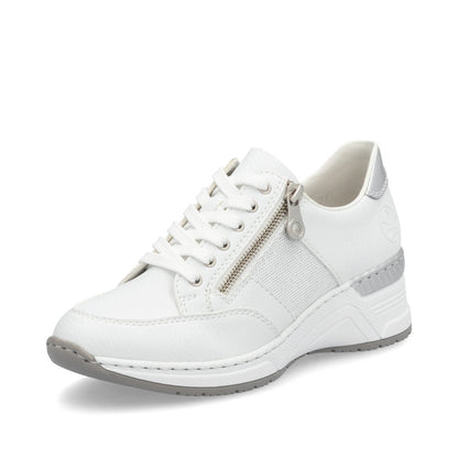 Rieker N4322-80 White Combi Sneakers with Zip