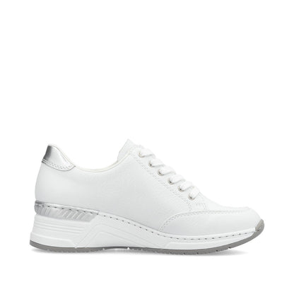 Rieker N4322-80 White Combi Sneakers with Zip