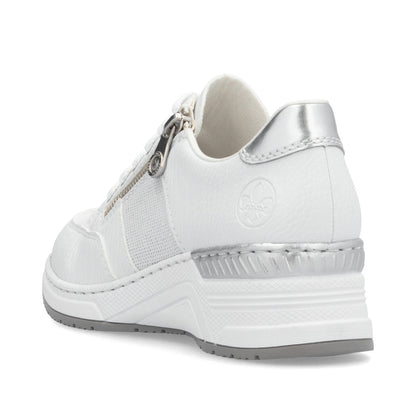 Rieker N4322-80 White Combi Sneakers with Zip