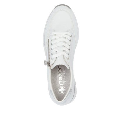Rieker N4322-80 White Combi Sneakers with Zip