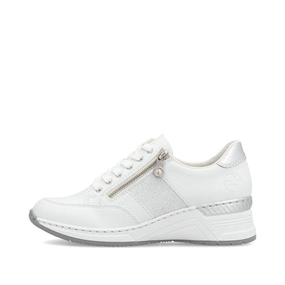 Rieker N4322-80 White Combi Sneakers with Zip