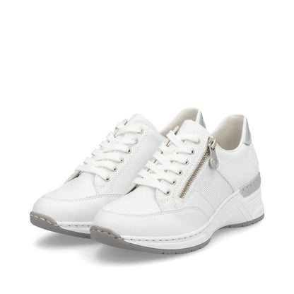 Rieker N4322-80 White Combi Sneakers with Zip