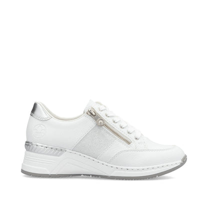 Rieker N4322-80 White Combi Sneakers with Zip