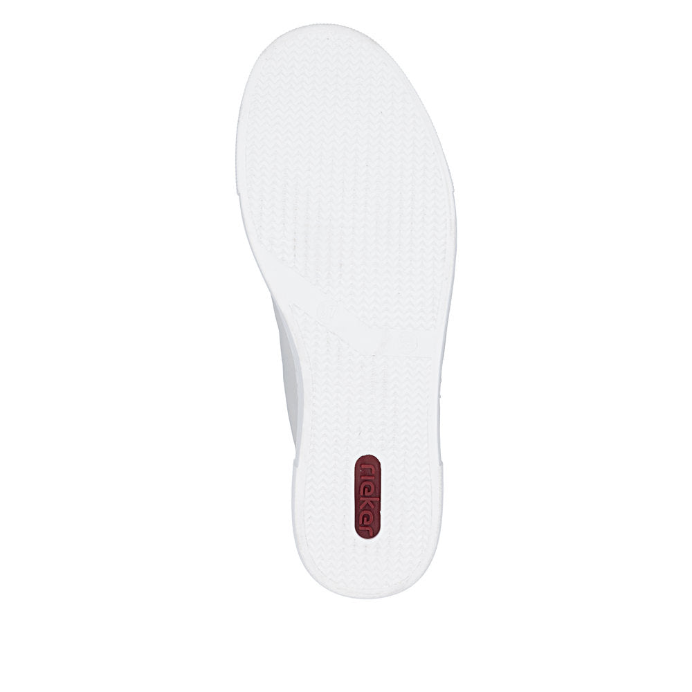 Rieker N4960-90 Pearl & Silver F Fit Trainers with Zip