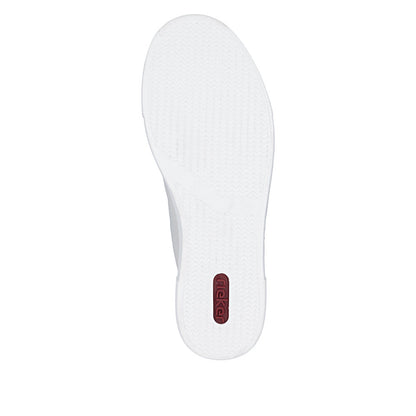Rieker N4960-90 Pearl & Silver F Fit Trainers with Zip