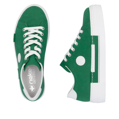 Rieker N49W1-52 Green & White Lace Sneakers