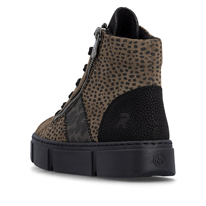 Rieker N5931-25 Black, Brown & Grey Combi Boots