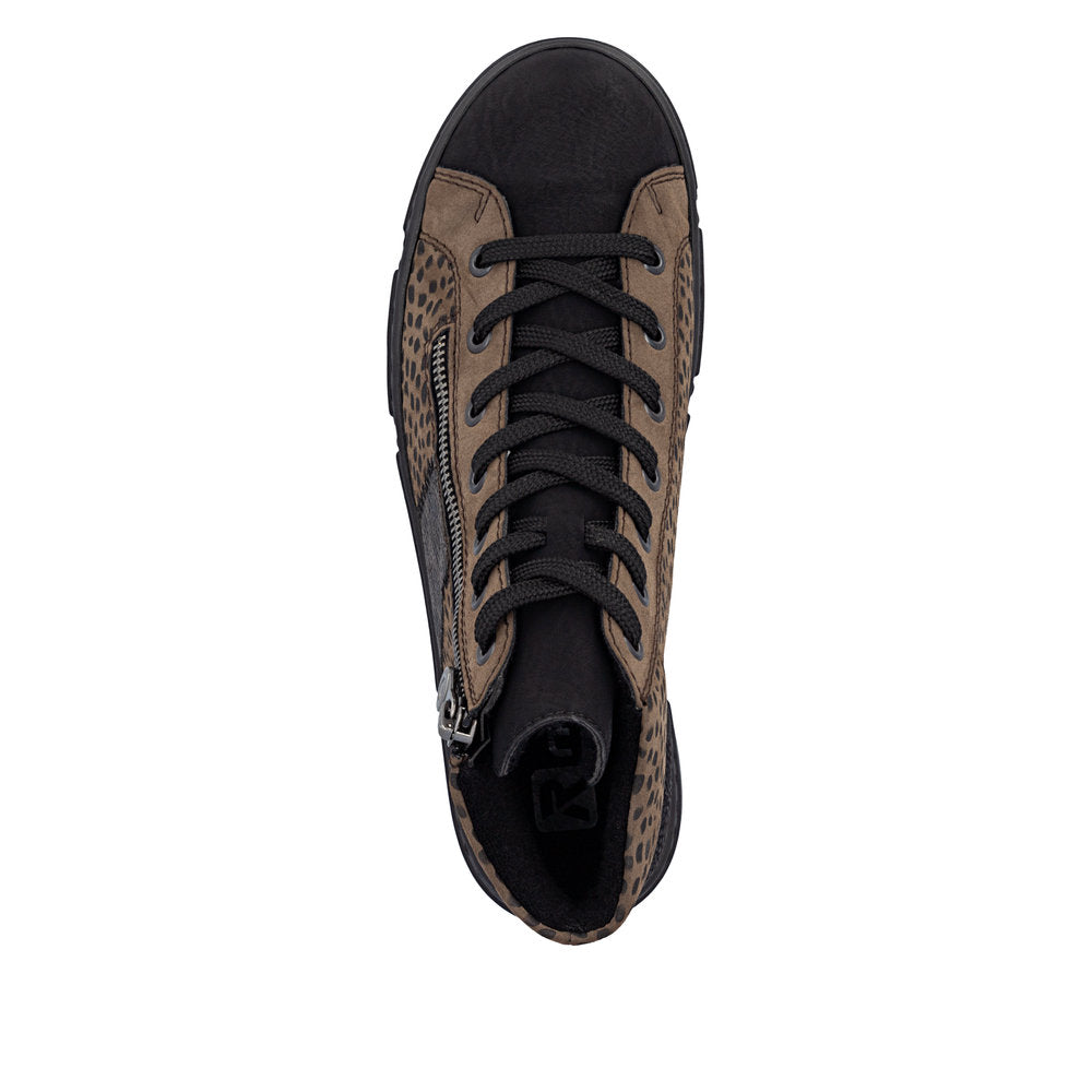 Rieker N5931-25 Black, Brown & Grey Combi Boots