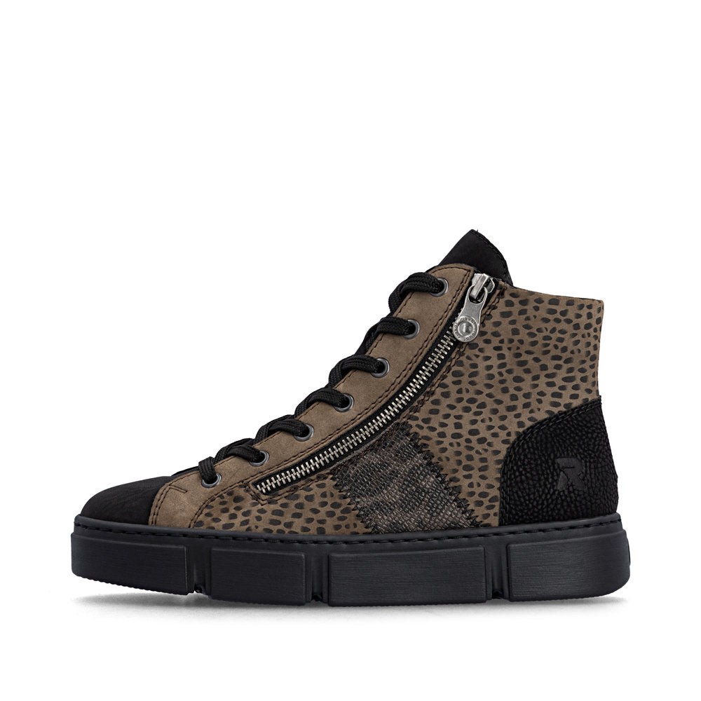 Rieker N5931-25 Black, Brown & Grey Combi Boots