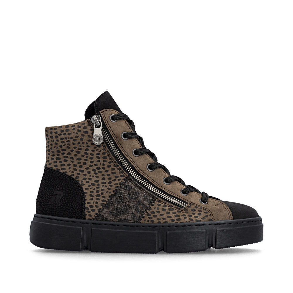 Rieker N5931-25 Black, Brown & Grey Combi Boots