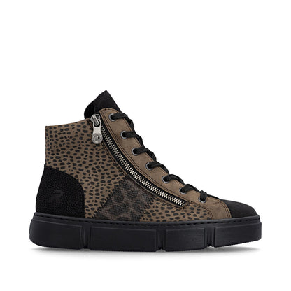 Rieker N5931-25 Black, Brown & Grey Combi Boots