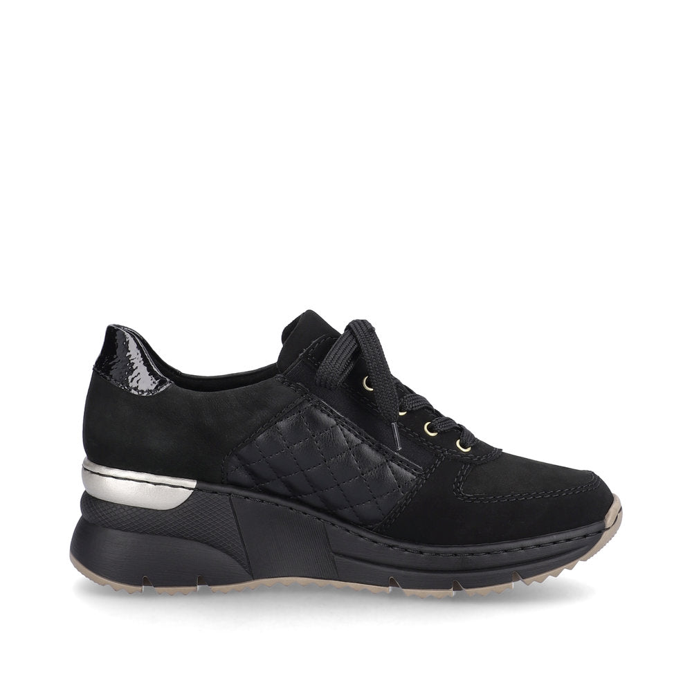 Rieker N6314-00 Black Mix Trainers with Zip