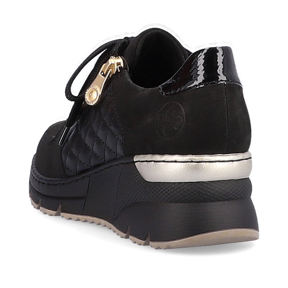 Rieker N6314-00 Black Mix Trainers with Zip