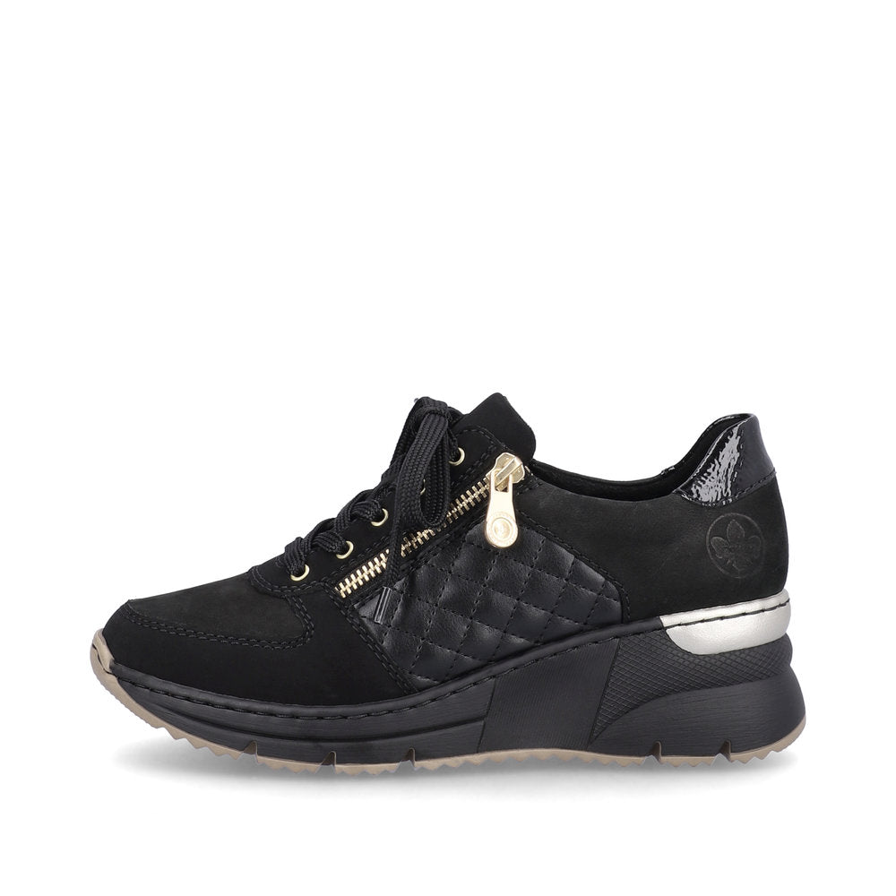 Rieker N6314-00 Black Mix Trainers with Zip