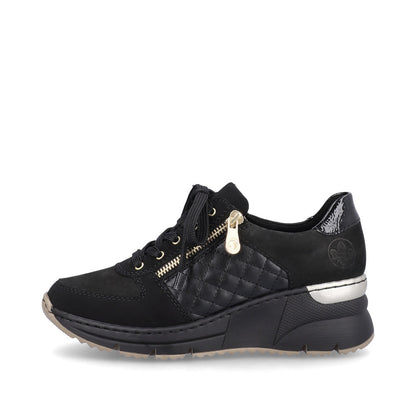 Rieker N6314-00 Black Mix Trainers with Zip