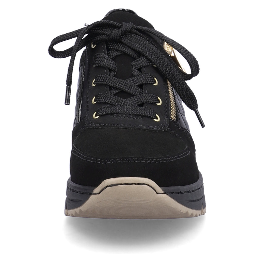 Rieker N6314-00 Black Mix Trainers with Zip