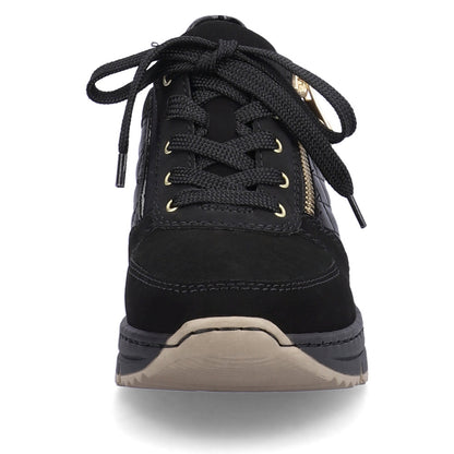Rieker N6314-00 Black Mix Trainers with Zip