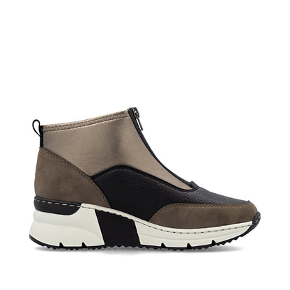 Rieker N6352-25 Brown, Black & Bronze Combi Boots