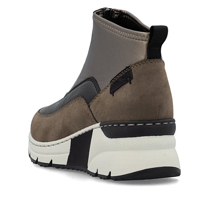 Rieker N6352-25 Brown, Black & Bronze Combi Boots