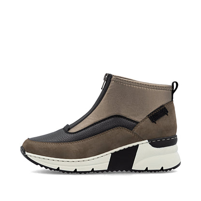 Rieker N6352-25 Brown, Black & Bronze Combi Boots