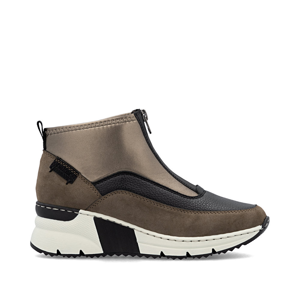 Rieker N6352-25 Brown, Black & Bronze Combi Boots