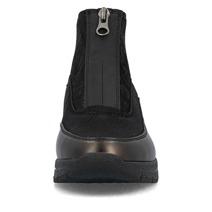 Rieker N9362-01 Black & Bronze Boots with Front Zip