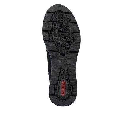 Rieker N9362-01 Black & Bronze Boots with Front Zip
