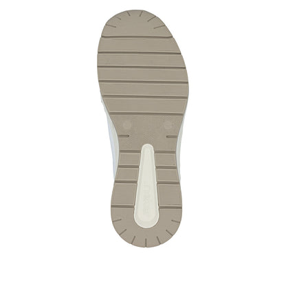Rieker N9504-80 White, Champagne & Light Gold H Fit Trainers with Zip