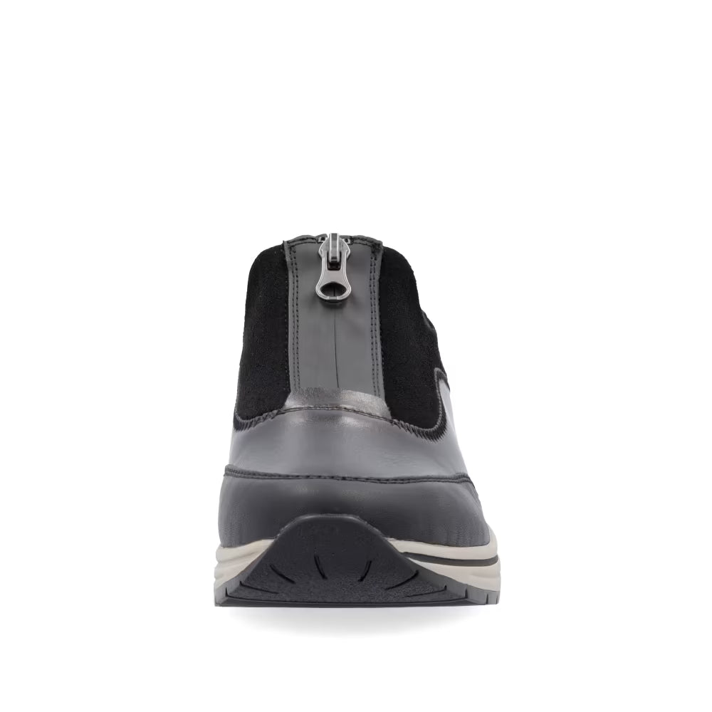 Rieker N9553-25 Black & Antique Silver H Fit Front Zip Shoes