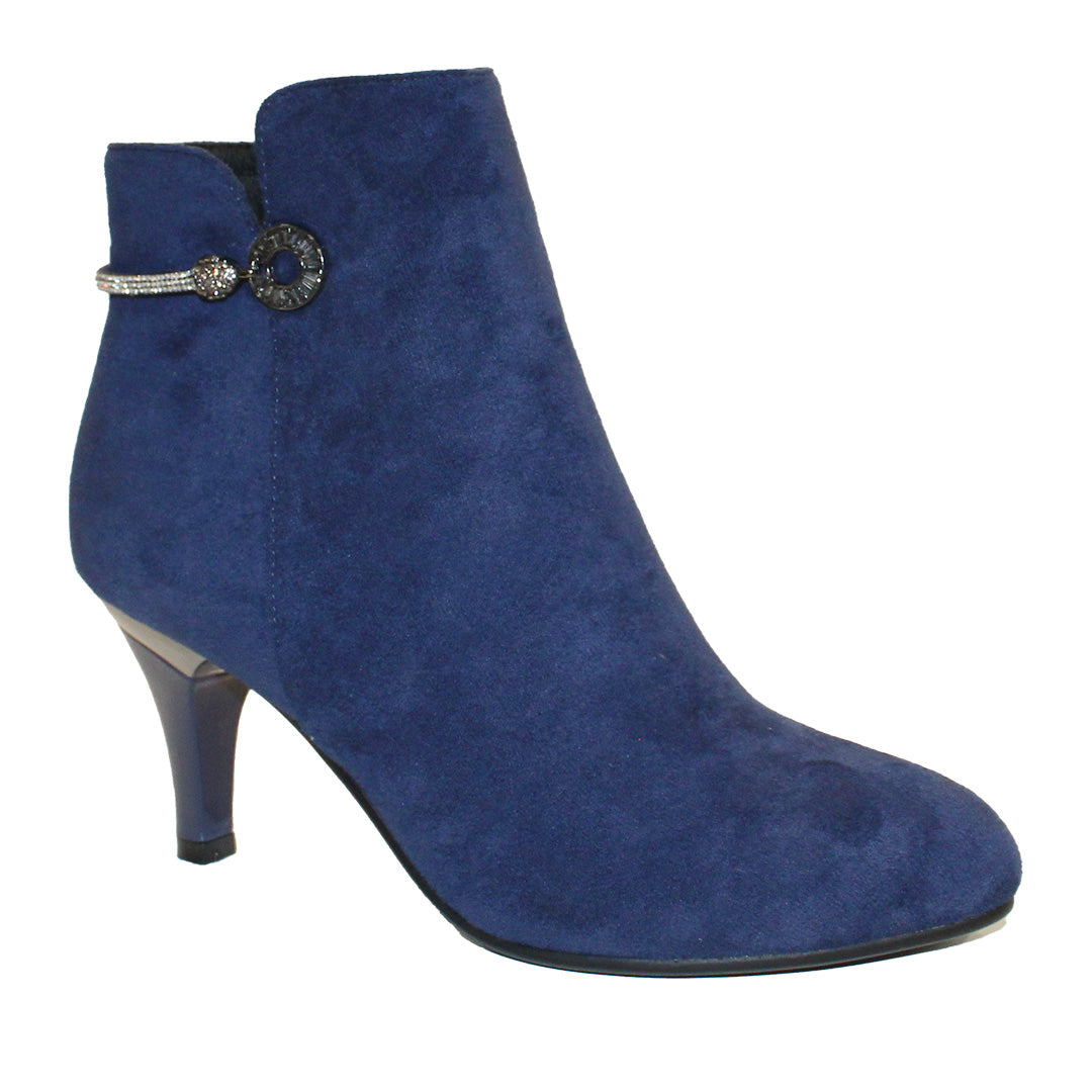 Susst Donna23 Navy Micro Suede & Diamonte Ankle Boots