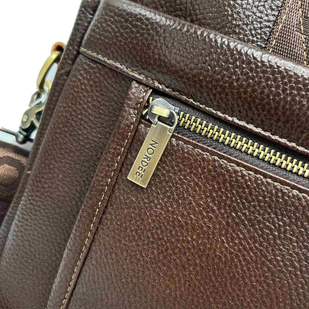 Nordee S137 Dark Brown Leather Briefcase