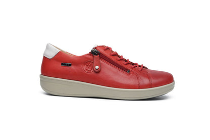 G Comfort P-6501 R Red Yak Leather Sneakers with Side Zip