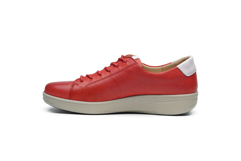 G Comfort P-6501 R Red Yak Leather Sneakers with Side Zip
