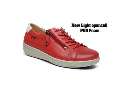 G Comfort P-6501 R Red Yak Leather Sneakers with Side Zip