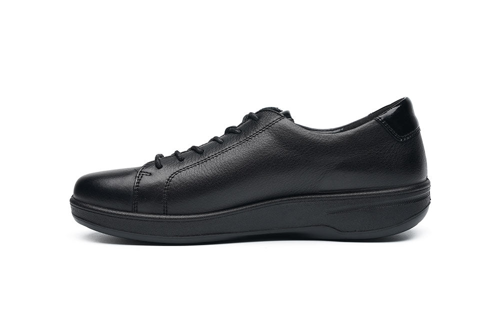 G Comfort P-6501 S Black Yak Leather Sneakers with Side Zip