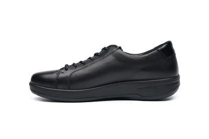 G Comfort P-6501 S Black Yak Leather Sneakers with Side Zip