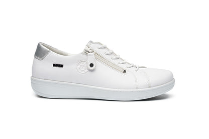 G Comfort P-6501 W White Yak Leather Sneakers with Side Zip