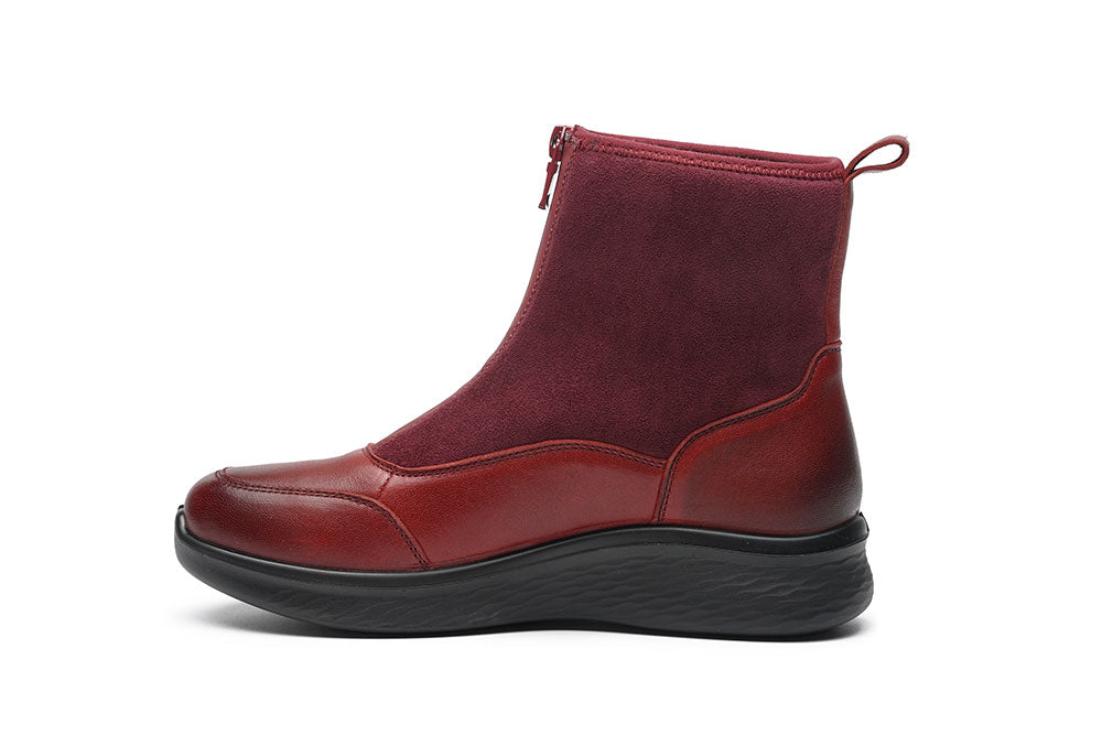 G Comfort P-817 RK Medoc Burgundy Brush Calf Ankle Boots