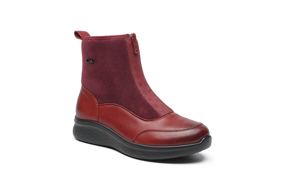 G Comfort P-817 RK Medoc Burgundy Brush Calf Ankle Boots