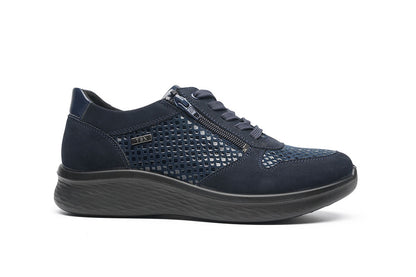 G Comfort P-819 LF Navy Fantasy Sneaker with Side Zip
