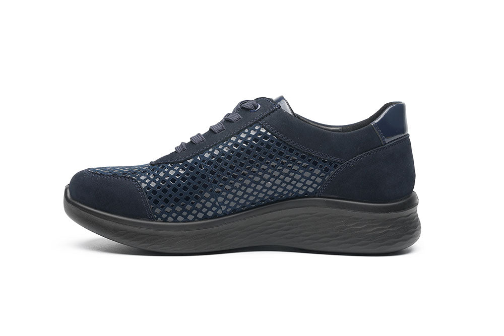 G Comfort P-819 LF Navy Fantasy Sneaker with Side Zip