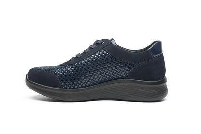 G Comfort P-819 LF Navy Fantasy Sneaker with Side Zip