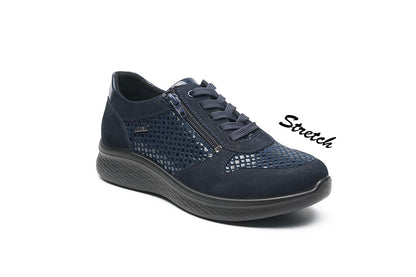 G Comfort P-819 LF Navy Fantasy Sneaker with Side Zip