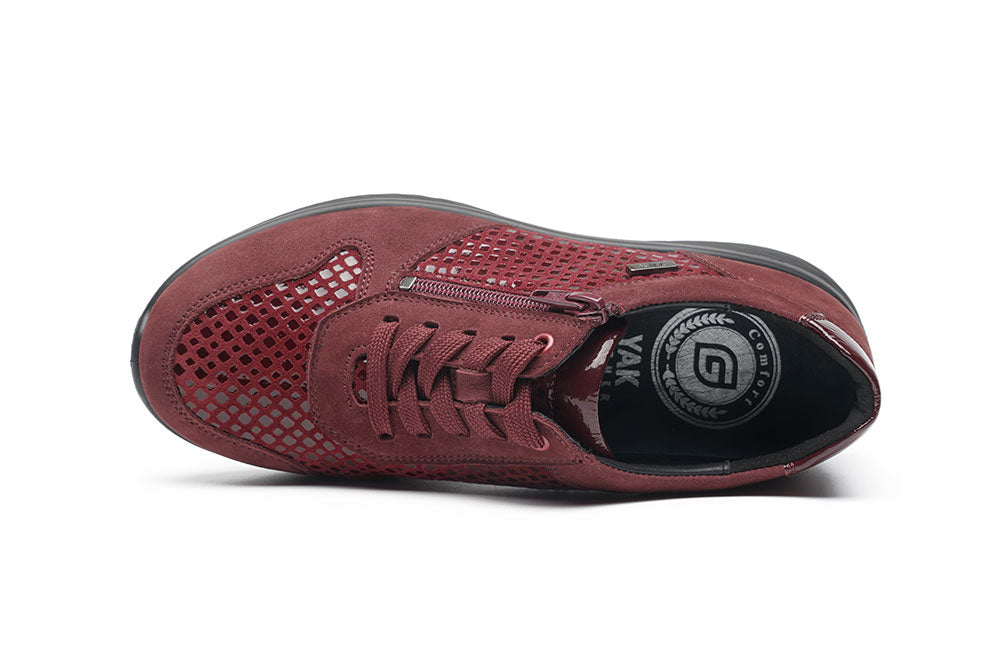 G Comfort P-819 MB Mulberry Fantasy Sneaker with Side Zip