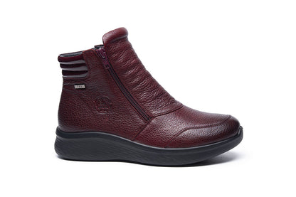 G Comfort P-825 R Medoc Burgundy Yak Softnappa Ankle Boots 2 Zips