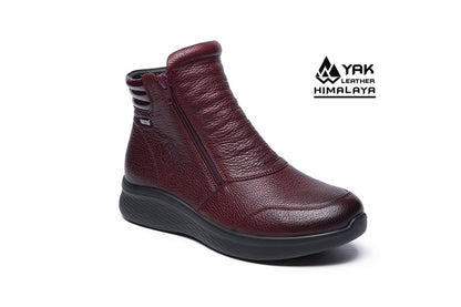 G Comfort P-825 R Medoc Burgundy Yak Softnappa Ankle Boots 2 Zips